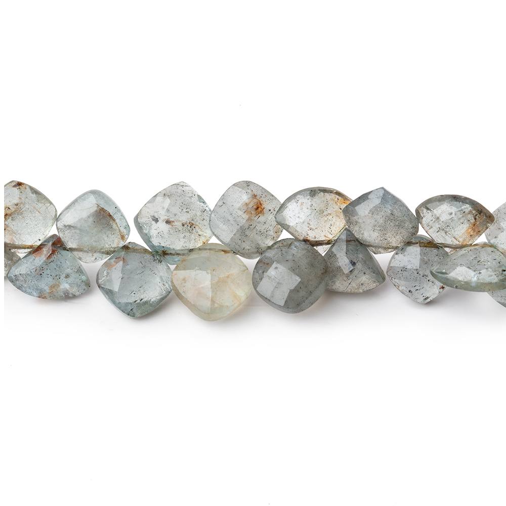 7mm Moss Aquamarine Faceted Fan & Pillow Beads 8 inch 60 pieces (ONLINE ORDER ONLY)
