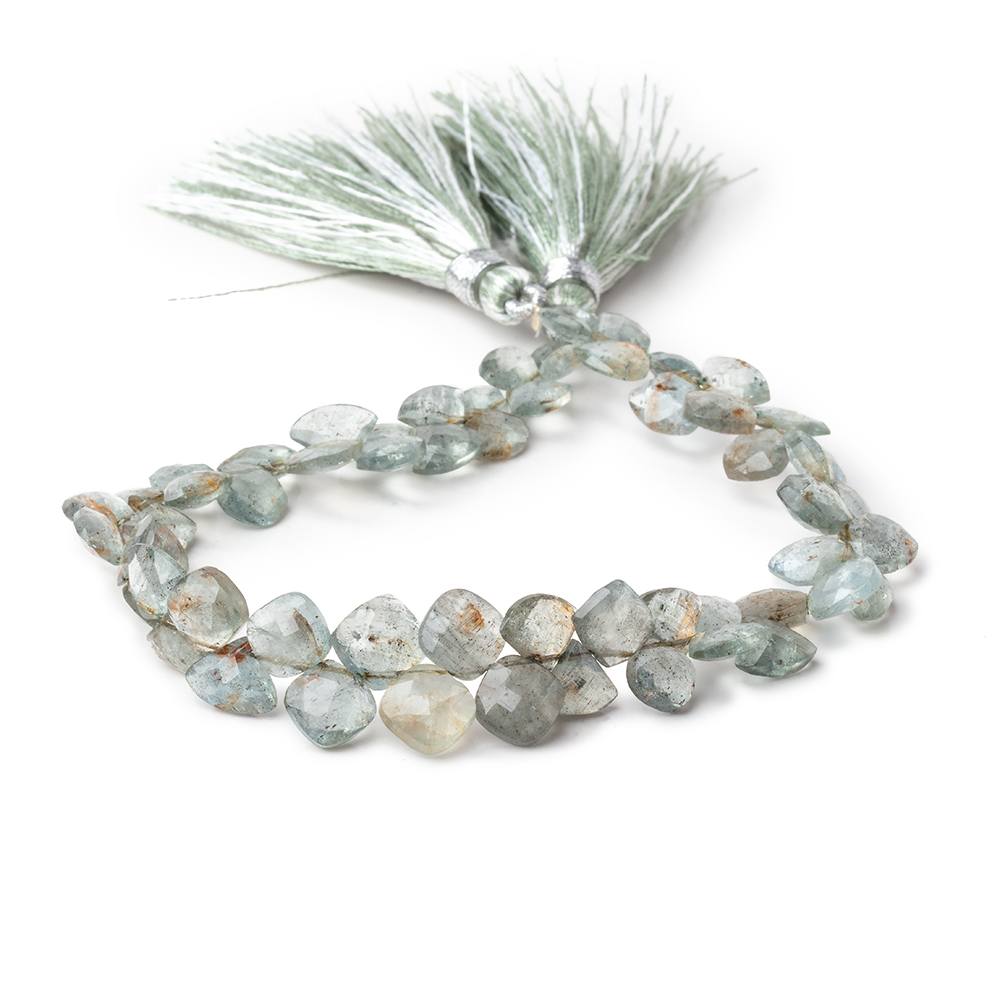 7mm Moss Aquamarine Faceted Fan & Pillow Beads 8 inch 60 pieces (ONLINE ORDER ONLY)