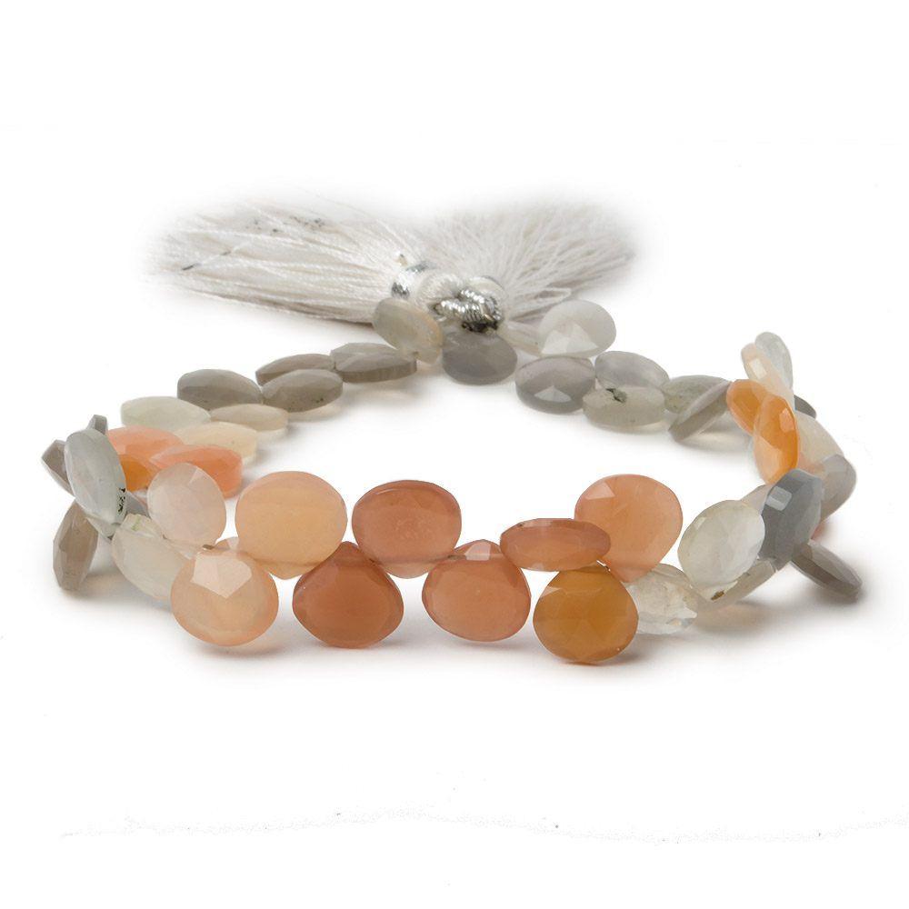7mm Multi Color Moonstone Beads Heart Briolette 50 pcs (ONLINE ORDER ONLY)