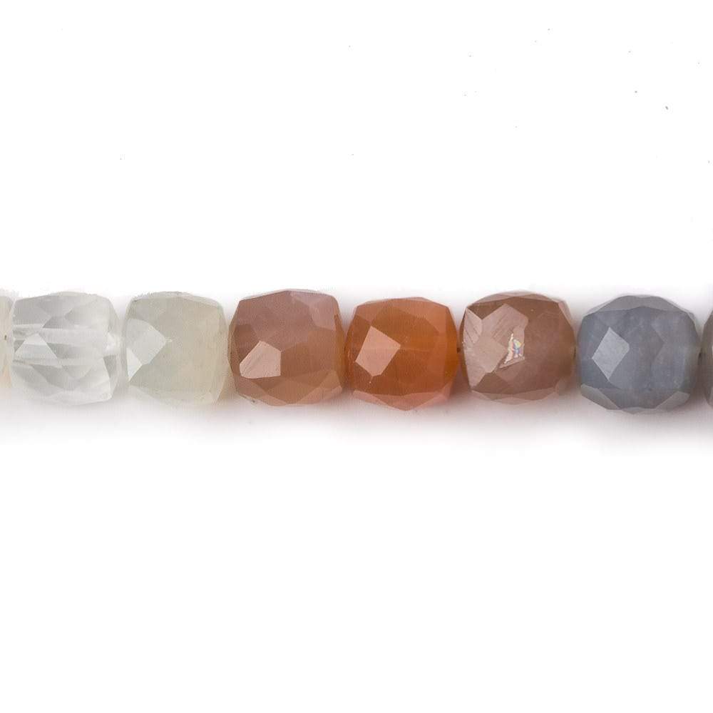 7.5mm Multi Color Moonstone Faceted Cube 8 inch 28 pcs (ONLINE ORDER ONLY)