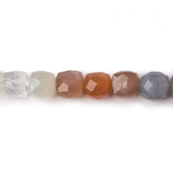 7.5mm Multi Color Moonstone Faceted Cube 8 inch 28 pcs (ONLINE ORDER ONLY)