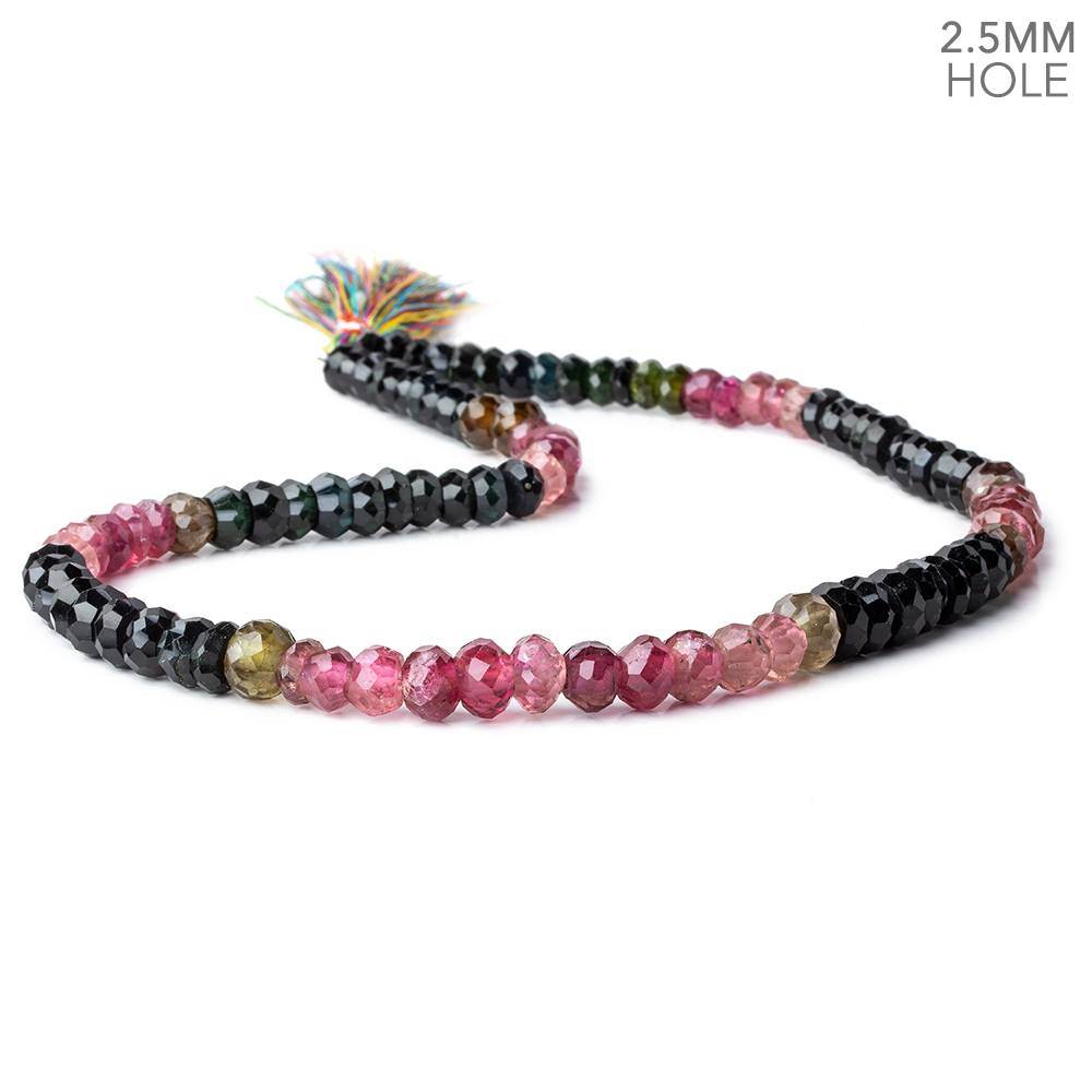 7mm Multi Tourmaline Large Hole Faceted Rondelle Beads 16 inch 99 pieces AAA (ONLINE ORDER ONLY)