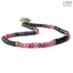 7mm Multi Tourmaline Large Hole Faceted Rondelle Beads 16 inch 99 pieces AAA (ONLINE ORDER ONLY)