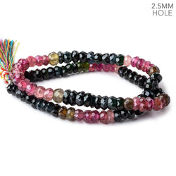 7mm Multi Tourmaline Large Hole Faceted Rondelle Beads 16 inch 99 pieces AAA (ONLINE ORDER ONLY)