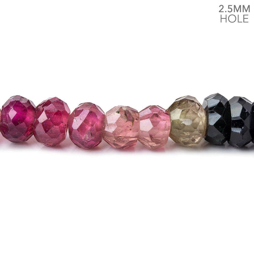 7mm Multi Tourmaline Large Hole Faceted Rondelle Beads 16 inch 99 pieces AAA (ONLINE ORDER ONLY)