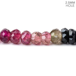 7mm Multi Tourmaline Large Hole Faceted Rondelle Beads 16 inch 99 pieces AAA (ONLINE ORDER ONLY)
