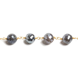 7mm Mystic Labradorite faceted round Gold Chain by the foot 24 beads (ONLINE ORDER ONLY)