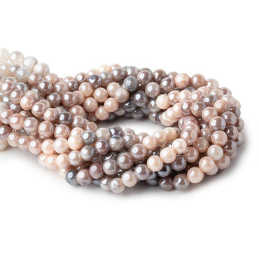 7mm Mystic Multi Color Moonstone Plain Round Beads 13 inch 46 pieces (ONLINE ORDER ONLY)