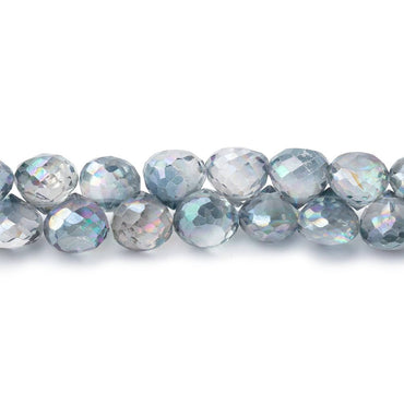 7mm Mystic White Topaz Faceted Candy Kiss Beads 9 inch 60 pieces (ONLINE ORDER ONLY)