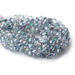 7mm Mystic White Topaz Faceted Candy Kiss Beads 9 inch 60 pieces (ONLINE ORDER ONLY)