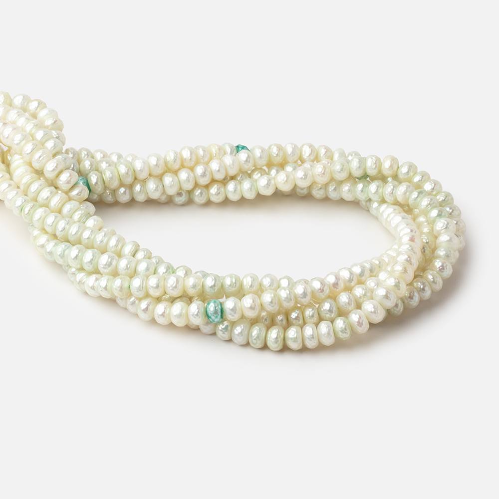 7mm Pale Mint Faceted Button Freshwater Pearls 16 inch 84 pieces (ONLINE ORDER ONLY)