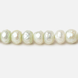 7mm Pale Mint Faceted Button Freshwater Pearls 16 inch 84 pieces (ONLINE ORDER ONLY)
