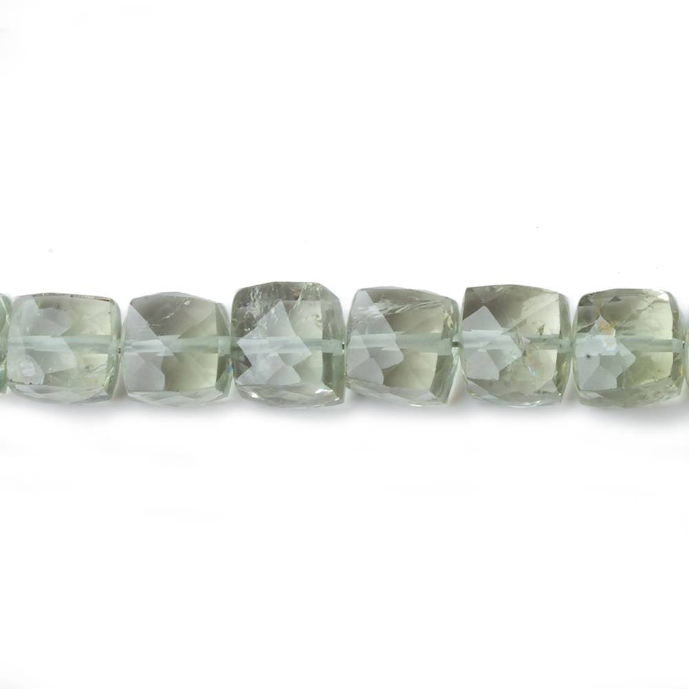7mm Prasiolite Faceted Cube Beads 8 inch 31 pieces (ONLINE ORDER ONLY)