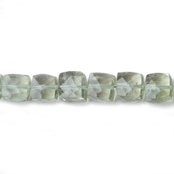 7mm Prasiolite Faceted Cube Beads 8 inch 31 pieces (ONLINE ORDER ONLY)