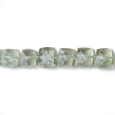 7mm Prasiolite Faceted Cube Beads 8 inch 31 pieces (ONLINE ORDER ONLY)