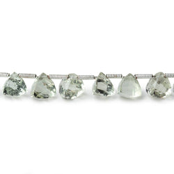 7mm Prasiolite Top Drilled Faceted Trillion Beads 8 inch 24 pieces (ONLINE ORDER ONLY)