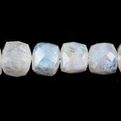 7mm Rainbow Moonstone Faceted Cube Beads 8 inch 32 pieces (ONLINE ORDER ONLY)