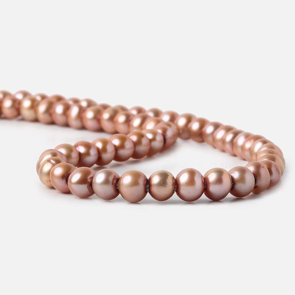 7mm Salmon Large Hole Off Round Freshwater Pearls 15 inches 65 pieces (ONLINE ORDER ONLY)