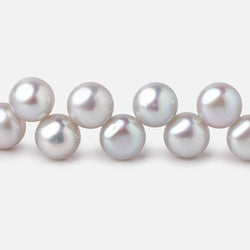 7mm Silver Top Drill Button Freshwater Pearls 16 inch 80 Beads (ONLINE ORDER ONLY)
