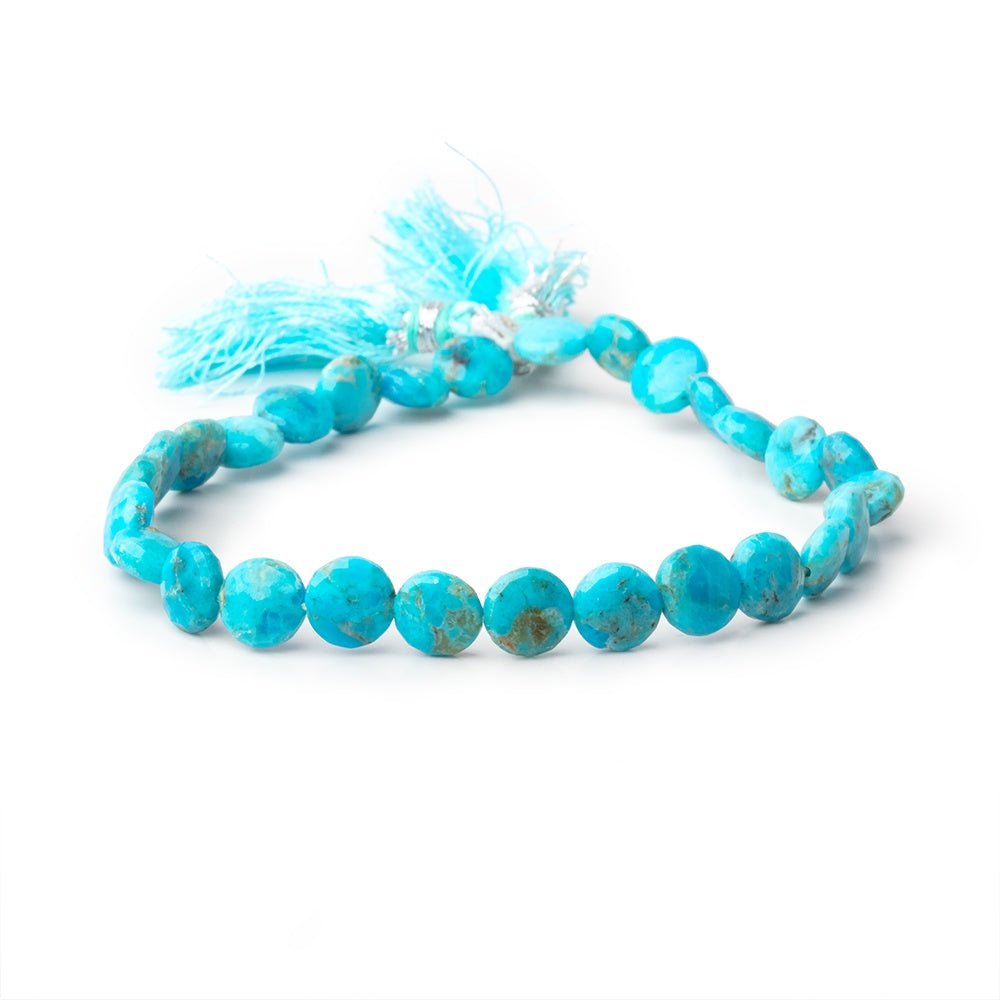7mm Sleeping Beauty Turquoise Faceted Coins 8 inch 28 Beads (ONLINE ORDER ONLY)