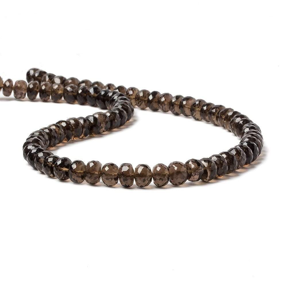 8.5mm Smoky Quartz Faceted Rondelle Beads 14 inch 55 pieces (ONLINE ORDER ONLY)