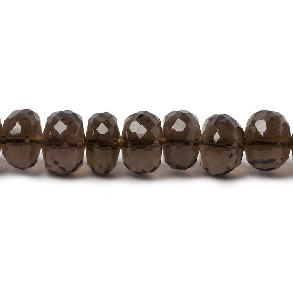 8.5mm Smoky Quartz Faceted Rondelle Beads 14 inch 55 pieces (ONLINE ORDER ONLY)