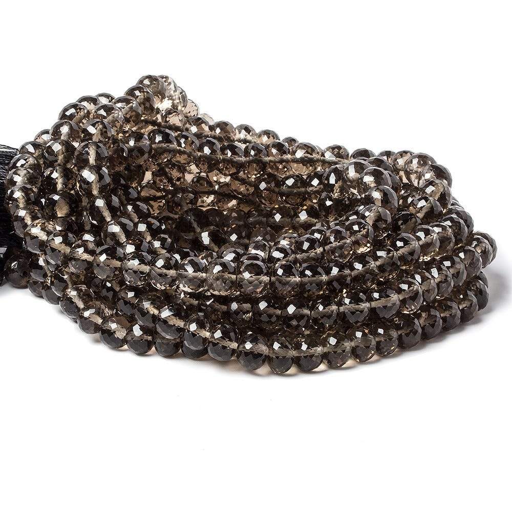 7mm Smoky Quartz Micro-faceted rondelle beads 16 inch 82 pieces (ONLINE ORDER ONLY)