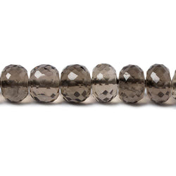 7mm Smoky Quartz Micro-faceted rondelle beads 16 inch 82 pieces (ONLINE ORDER ONLY)