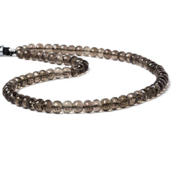 7mm Smoky Quartz Micro-faceted rondelle beads 16 inch 82 pieces (ONLINE ORDER ONLY)