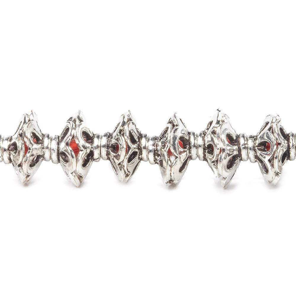 4x7mm Sterling Silver Plated Copper Bead Cap Flower Cut Petals 8 inch 64 pieces (ONLINE ORDER ONLY)