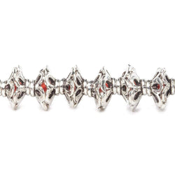 4x7mm Sterling Silver Plated Copper Bead Cap Flower Cut Petals 8 inch 64 pieces (ONLINE ORDER ONLY)