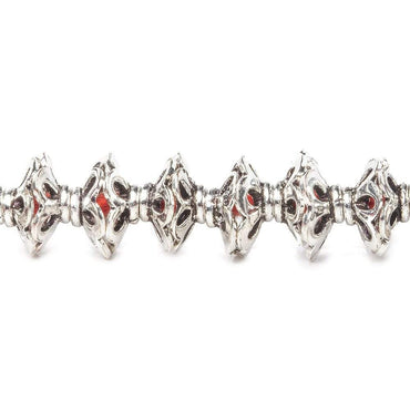 4x7mm Sterling Silver Plated Copper Bead Cap Flower Cut Petals 8 inch 64 pieces (ONLINE ORDER ONLY)