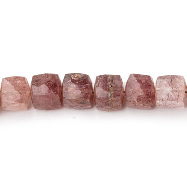 7mm Strawberry Quartz Faceted Cube Beads 8 inch 30 pieces (ONLINE ORDER ONLY)
