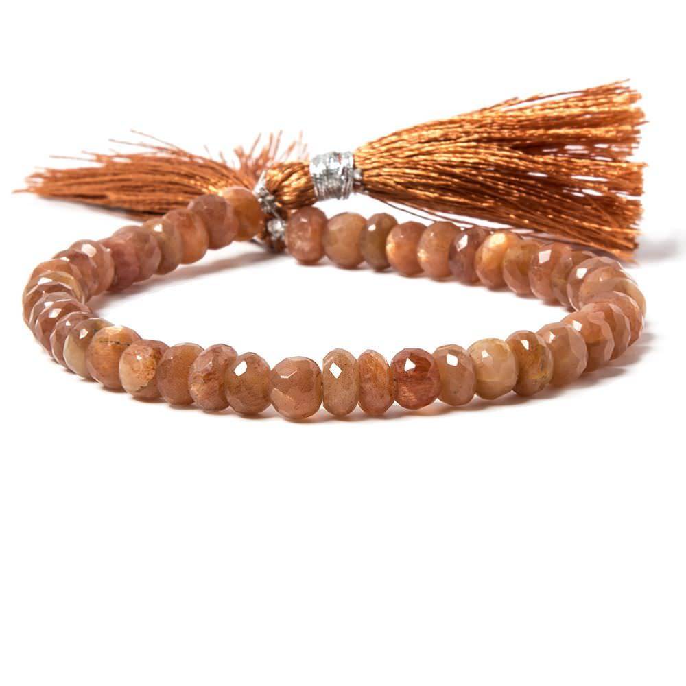 7mm Sunstone faceted rondelle Beads 8 inches 44 pieces (ONLINE ORDER ONLY)