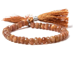 7mm Sunstone faceted rondelle Beads 8 inches 44 pieces (ONLINE ORDER ONLY)