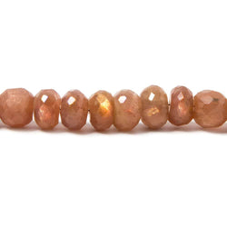 7mm Sunstone faceted rondelles 8 inches 42 Beads (ONLINE ORDER ONLY)