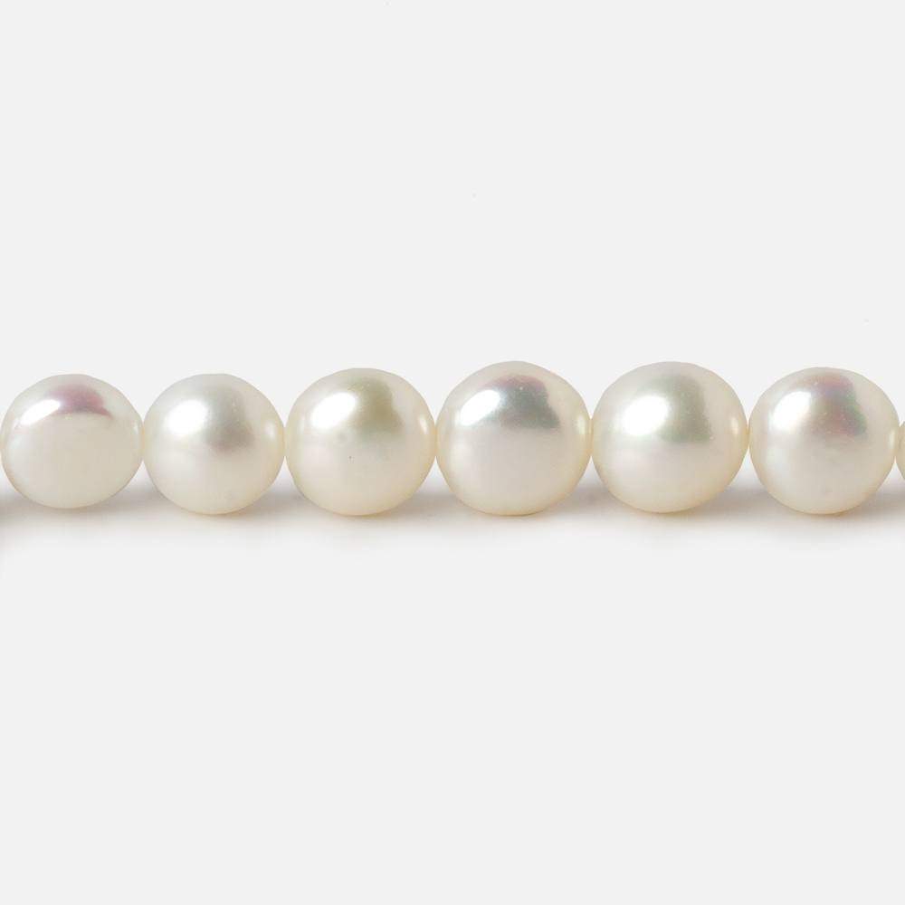 7mm White Button Side Drilled Freshwater Pearls 16 inch 56 pieces (ONLINE ORDER ONLY)