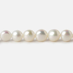 7mm White Button Side Drilled Freshwater Pearls 16 inch 56 pieces (ONLINE ORDER ONLY)