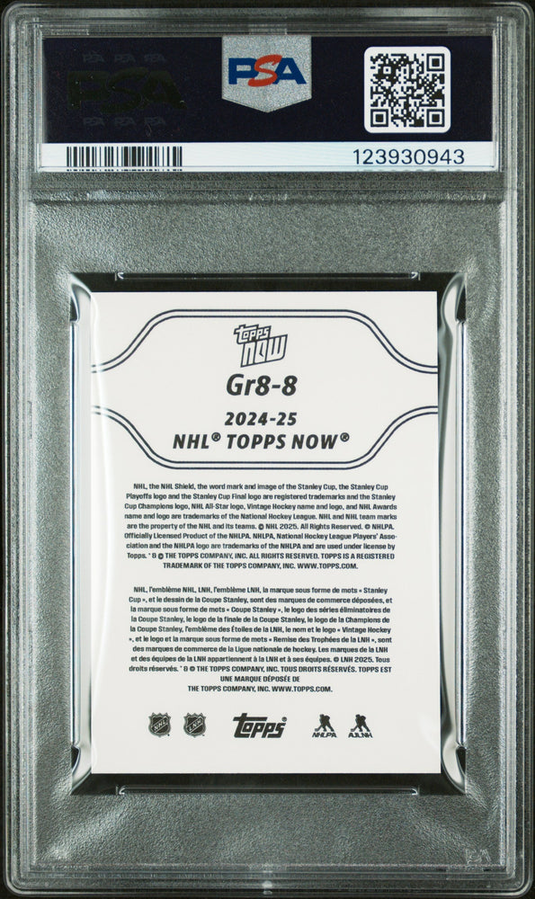 Graded 2024 Topps Now Alex Ovechkin #8 The GR8 Chase Sticker Hockey Card PSA 8 Near Mint (ONLINE ORDER ONLY)