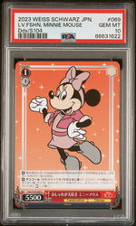 2023 WEISS SCHWARZ JAPANESE DISNEY 100 LV.FSHN, MINNIE MOUSE S104 69 PSA 10 (Online Order Only)
