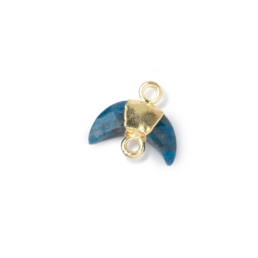 7x11mm Gold Leafed Chrysocolla Faceted Crescent Moon 1 Focal Connector (ONLINE ORDER ONLY)
