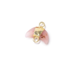 7x11mm Gold Leafed Pink Peruvian Opal Faceted Crescent Moon 1 Focal Connector (ONLINE ORDER ONLY)