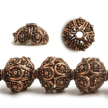 7x13mm Copper Bead Cap Scalloped Design 8 inch 30 pcs (ONLINE ORDER ONLY)
