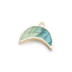 7x16mm Gold Leafed Labradorite Crescent Moon Focal Pendant 1 piece (ONLINE ORDER ONLY)