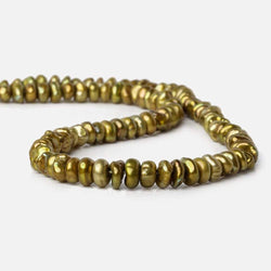7x3mm Copperish Green Center Drill Keshi 16 inch 108 Freshwater Pearls (ONLINE ORDER ONLY)