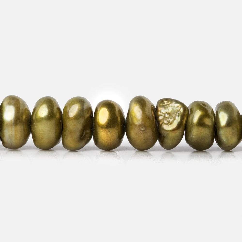 7x3mm Copperish Green Center Drill Keshi 16 inch 108 Freshwater Pearls (ONLINE ORDER ONLY)