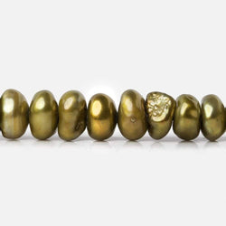 7x3mm Copperish Green Center Drill Keshi 16 inch 108 Freshwater Pearls (ONLINE ORDER ONLY)