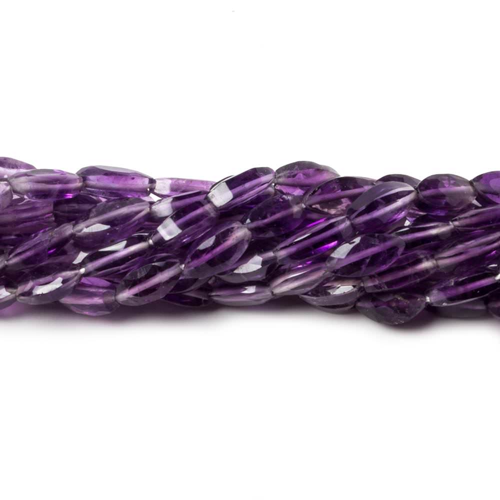 7x3mm Shaded Amethyst straight drilled faceted rice 14 inch 51 beads (ONLINE ORDER ONLY)