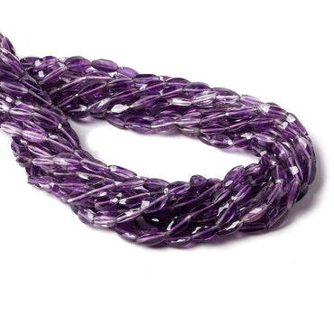 7x3mm Shaded Amethyst straight drilled faceted rice 14 inch 51 beads (ONLINE ORDER ONLY)