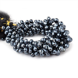 7x4-10x7mm Mystic Black Spinel Faceted Tear Drop Beads 8 inch 64 pieces AA (ONLINE ORDER ONLY)